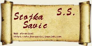 Stojka Savić vizit kartica